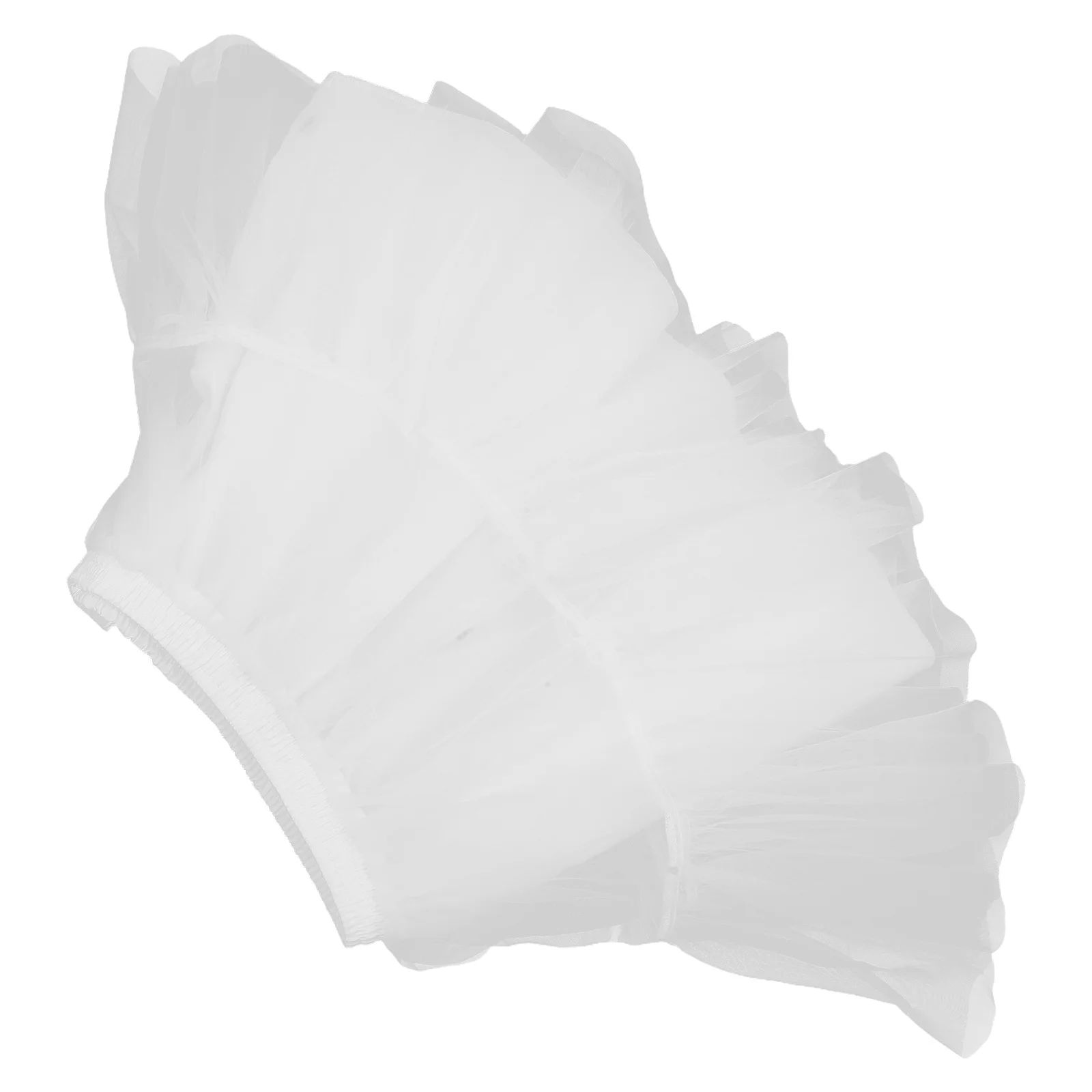 

White No Bone Petticoat Soft Tulle Skirt Support for Wedding Party Cosplay Dress Underskirt Adjustable and Comfortable