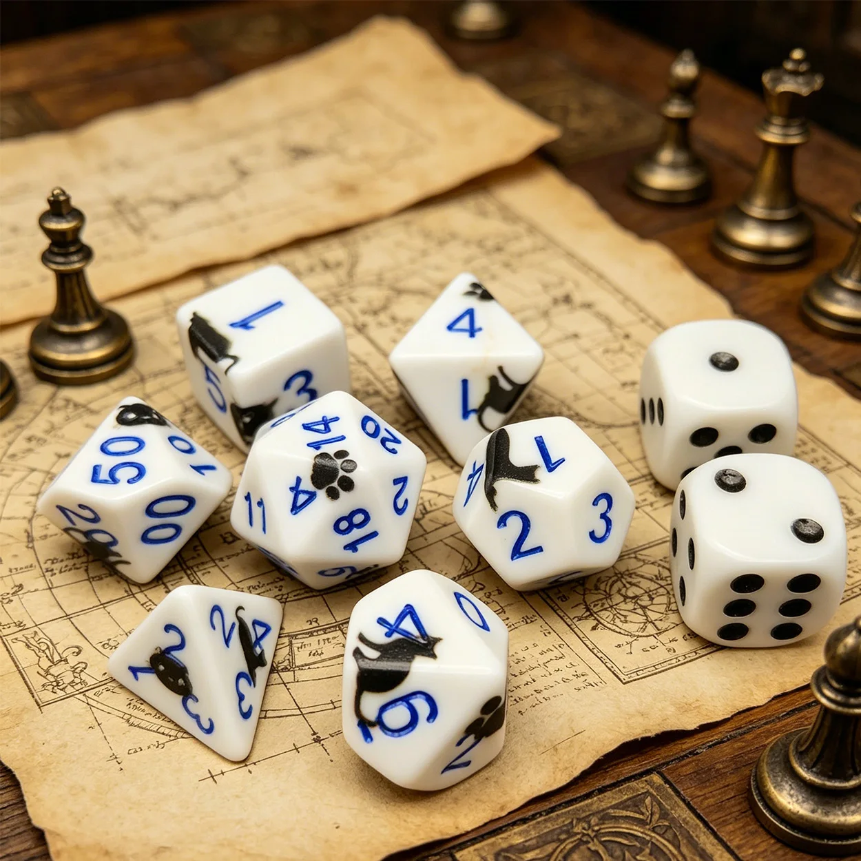 New Popular Dice Set (7Pcs Dnd Dice+2Pcs D6 Dice), Differentiated Design, Full of Personality,