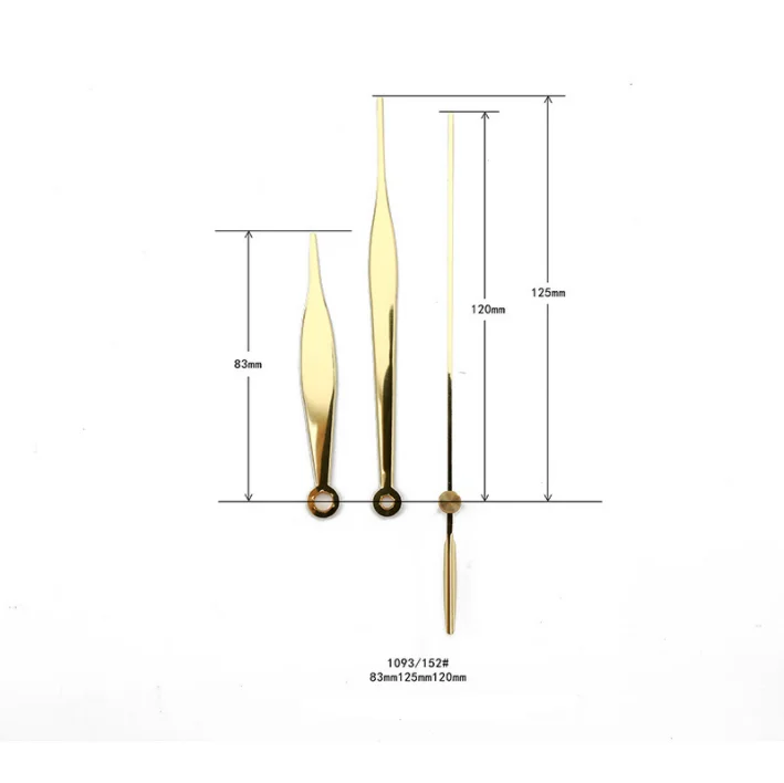 100 zestawów wysoki połysk złote lustrzane ścienny wskazówki zegara zegar kwarcowy wskaźnik Diy naprawy rąk zegarek zegar ruch ręce dla zegarków