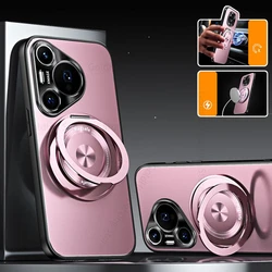 360° Ring Magnetic Kickstand Case For Huawei Nova 13 12 11 Pro For Magsafe Matte Cover For Pura 70 Pro Plus Mate 60 50 Pro Plus