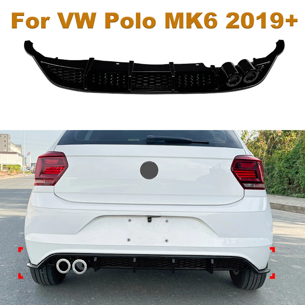 

For Volkswagen Polo MK6 2019+ Polo Rear Bumper Rear Tail Lip Wind Blade Spoiler Exterior Modification