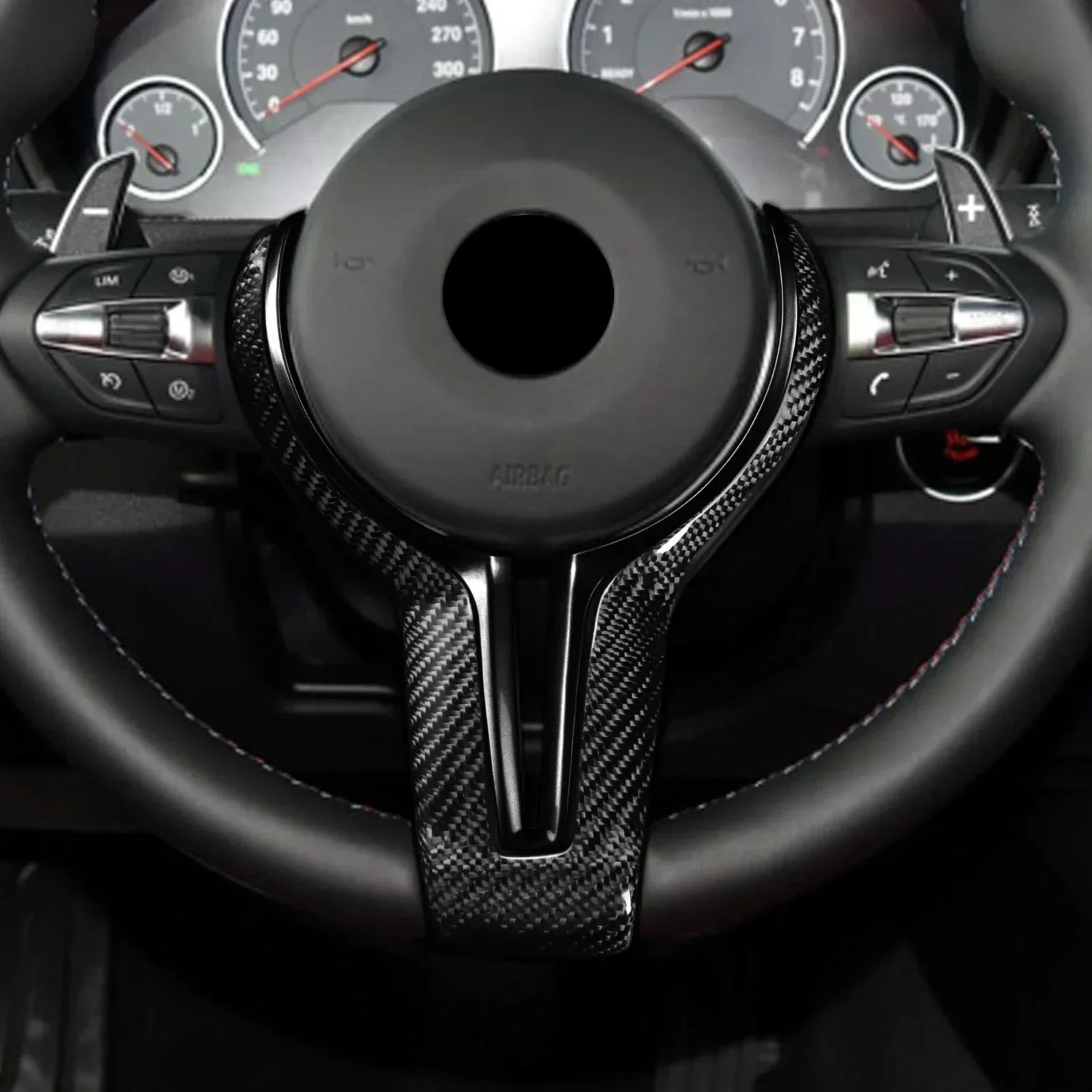 

Для BMW M2 F87 M3 F80 M4 F82 M5 F10 M6 F06Углеродное волокно M Сменная накладка на руль M Sport