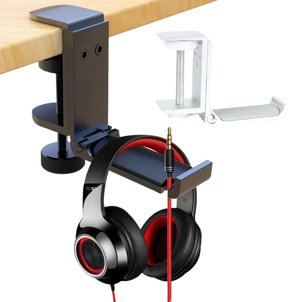 

Under Desk Earphone Stand with Adjustable Clamp Metal Earphone Hanger Clamp-On Headphone Holder for Gaming PC Accessories