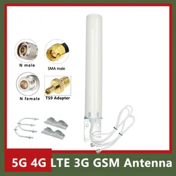 2*2 Dual Cable 600~6000Mhz Full Band 5G 4G LTE 3G GSM Outdoor IP67 Waterproof Antenna Omni WiFi 18dbi Router Aerial SMA male TS9