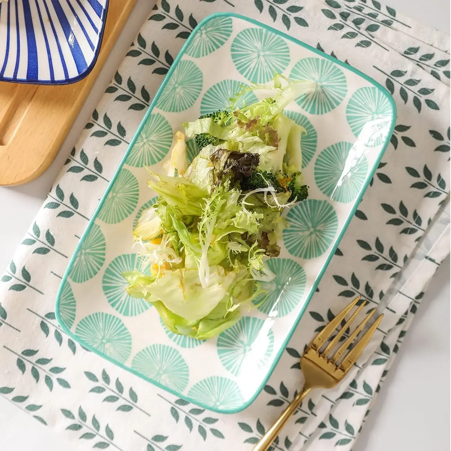 

XMSJ.Ceramic 9.5 Inch Large Rectangular Salad Plates, Dinner Plates, Pasta Dessert Plates Serving Platters and Trays for Appetiz