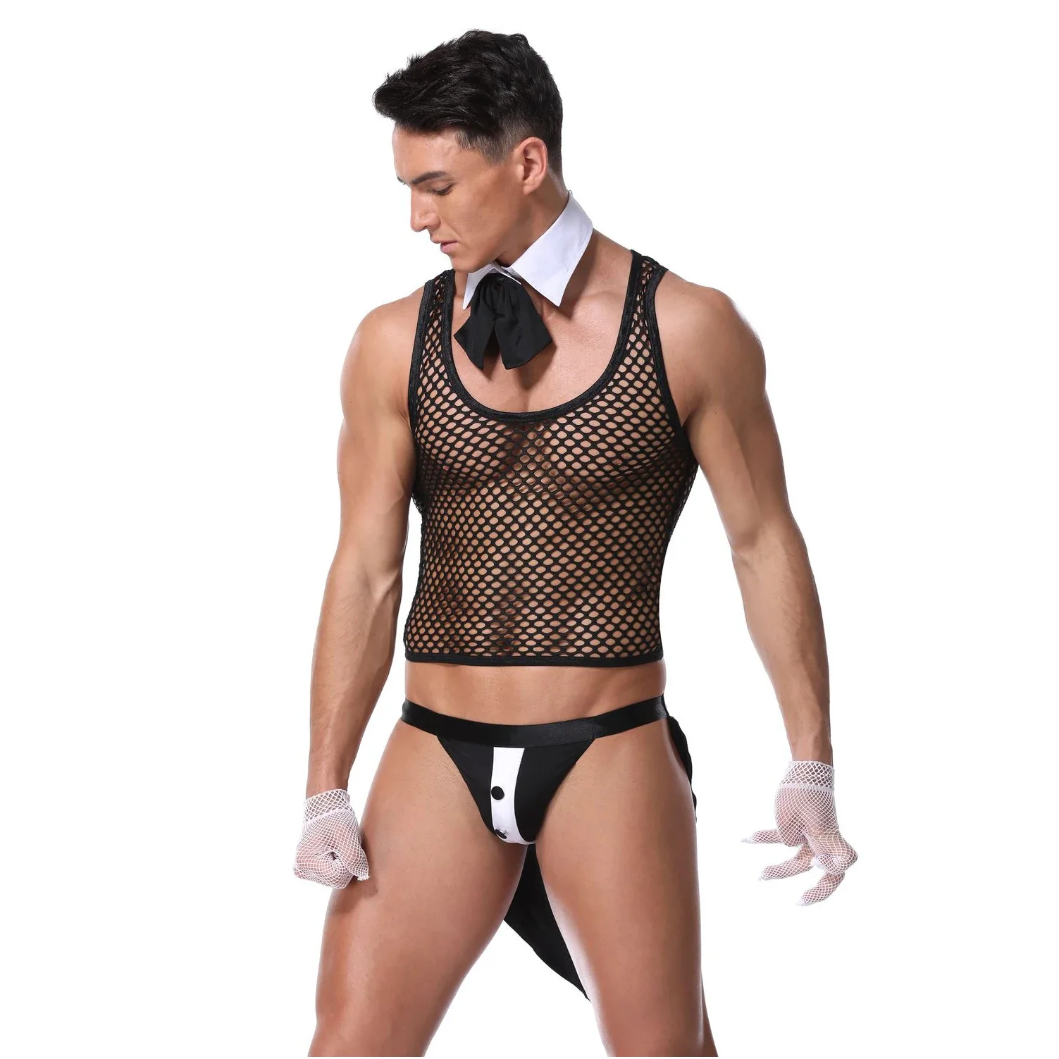 Exotic Apparel Net Lingerie Sexy Men's Tuxedo Erotic Sets For Men