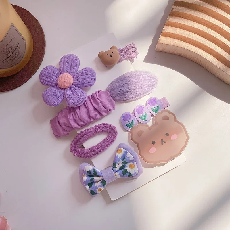 8 Teile/satz Baby Haar Clips Cartoon Druck Bögen Mädchen Süße Haarnadeln Haarspange Haar Zubehör Für Mädchen Boutique Kinder Kopfbedeckungen