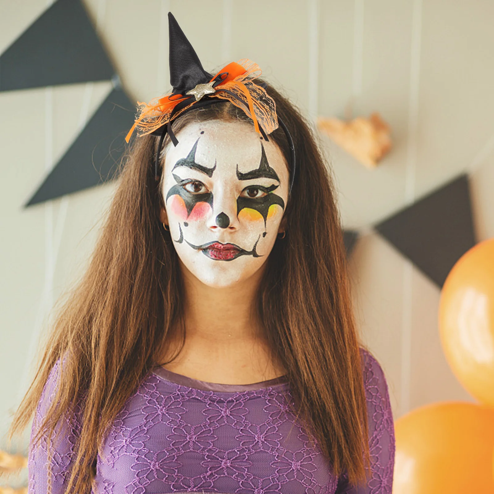 

Halloween Witch Hat Hair Hoops Festive Headbands for Costume Parties Cosplay Accessory Gift Halloween Headpiece