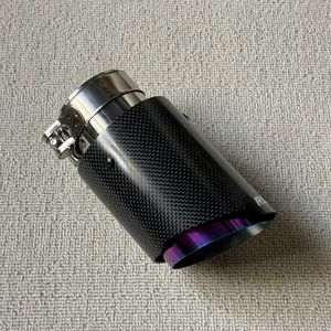 REMUS-Car Exhaust Tip, Fibra De Carbono Brilhante, Plain Silenciador Tubo, Automóvel Peças, Modificação, Roxo, 1Pc 8 principais vendas mangueira roxa - №3