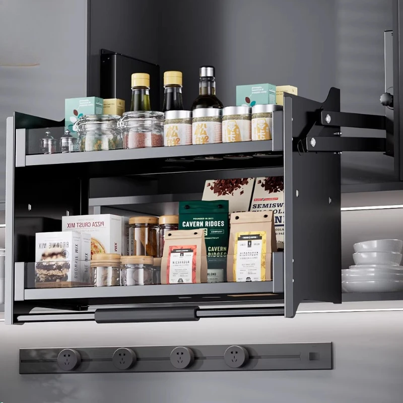 

Hanging Cabinet Pull Basket Pull-down Rack Lift Storage Buffer Cabinet