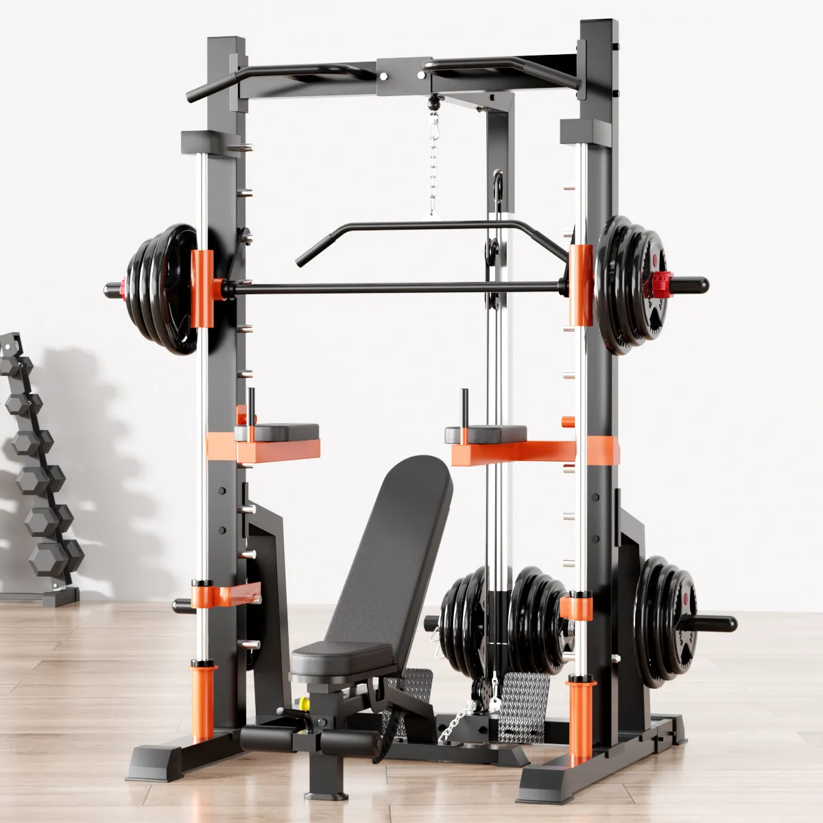 Household Bench Press Rack, Barbell Rack, Comprehensive Trainer, Multi-functional Fitness Equipment