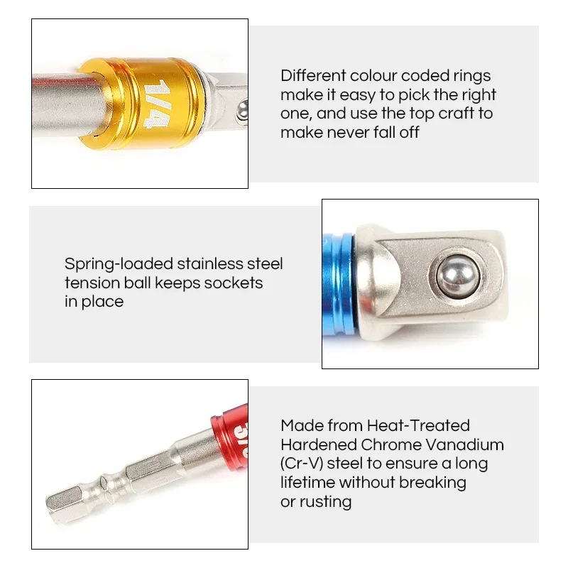 1PCS Drill Socket Adapter 1/4\