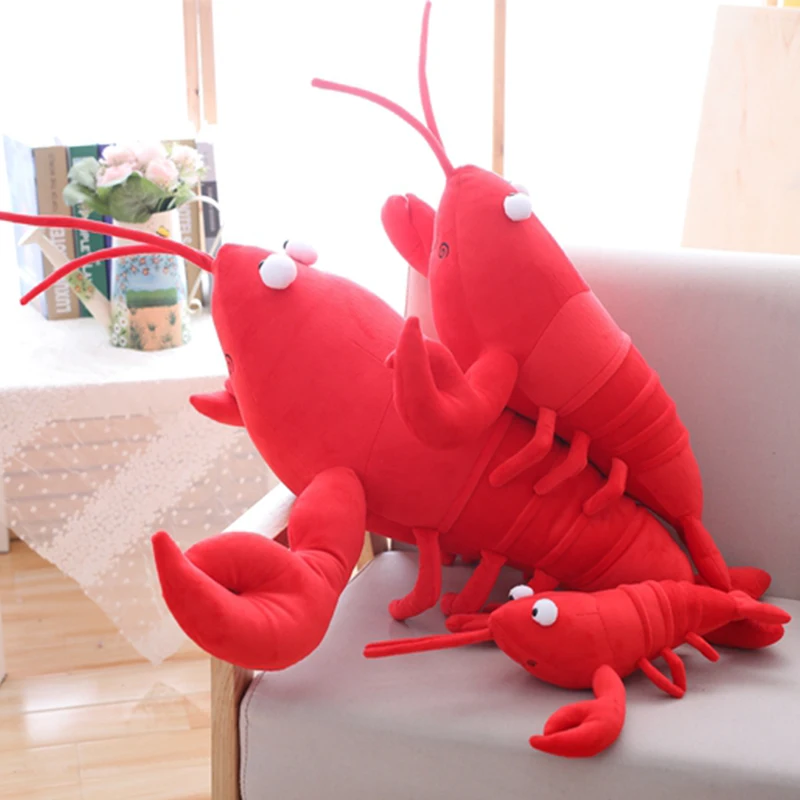 

30-80cm Lifelike Shrimp Plush Toys Red & Orange Lobster Doll Simulated Crayfish Stuffed Pillow Birthday Gifts Sofa Decor Cushion