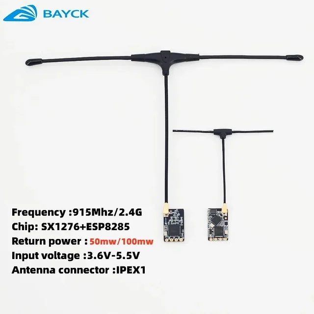 10 SZTUK Odbiornik BAYCK ELRS 915 MHz / 2,4 GHz NANO ExpressLRS z anteną typu T Obsługa aktualizacji Wi-Fi dla części dronów RC FPV