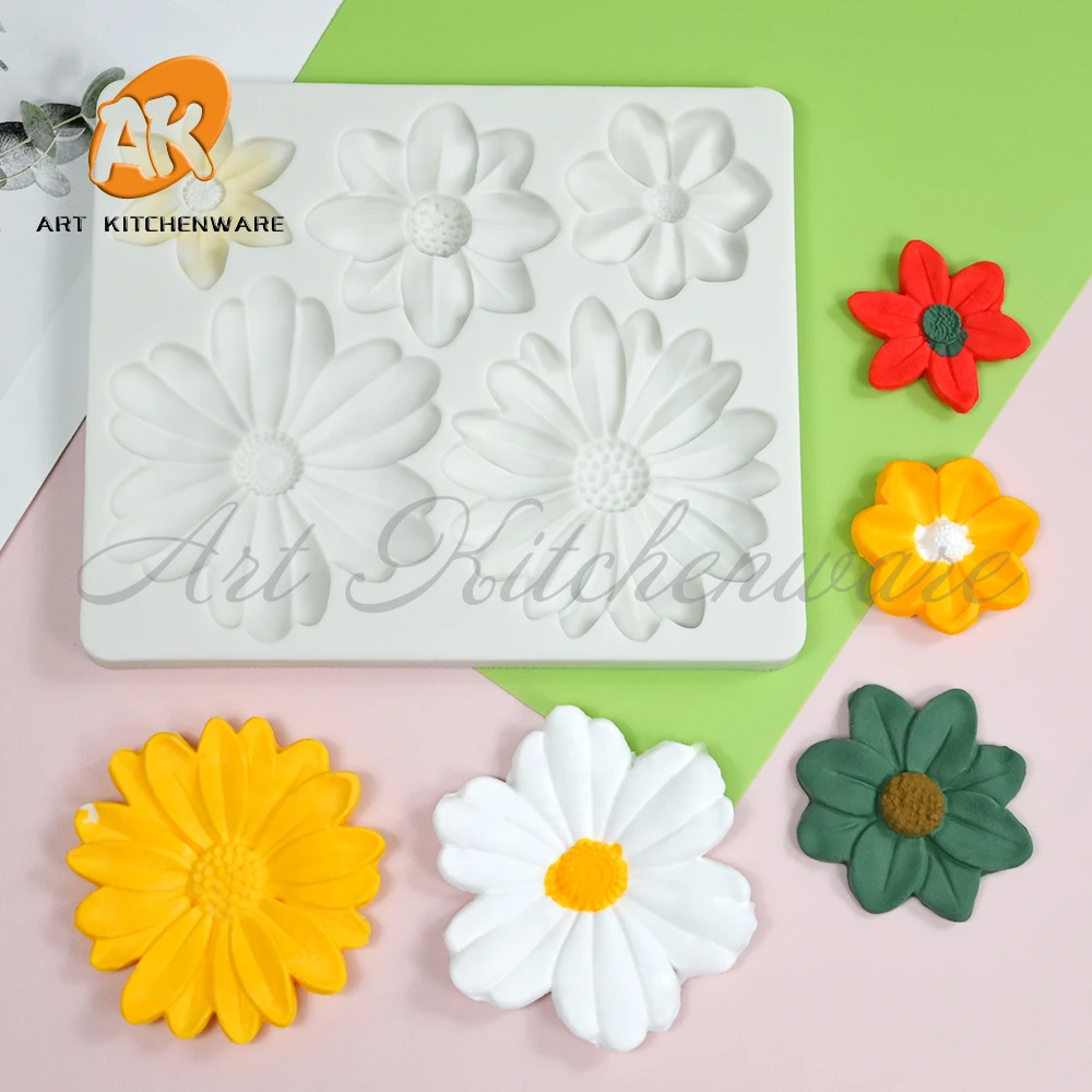 New 3D Flower Silicone Molds Fondant Craft Cake Candy Chocolate Sugarcraft Ice Pastry Baking Tool Mould