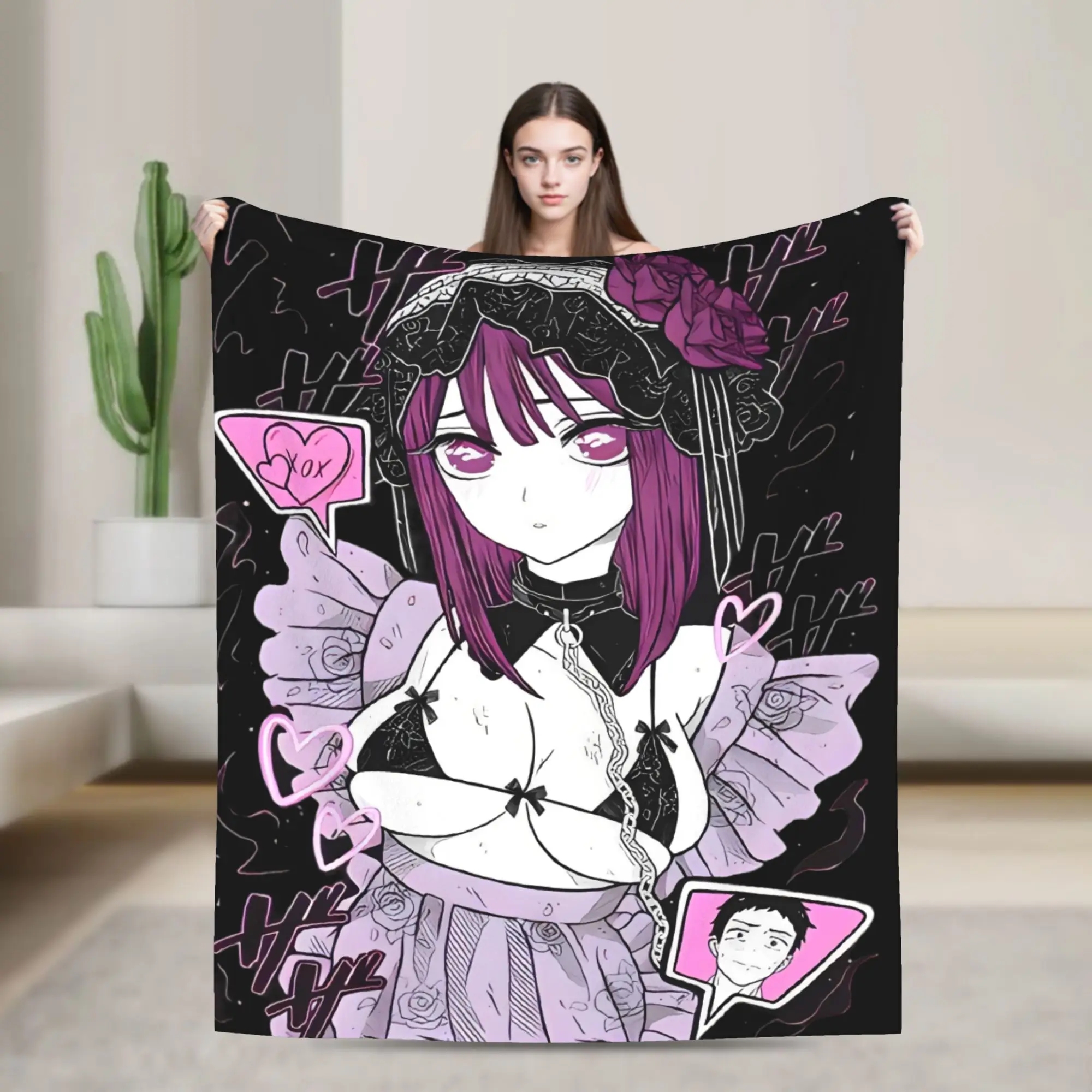 Kitagawa Marin Graphic Print Blankets Warm Soft Street Trend Plush Bedding Throws For Living Room Flannel Bedspread Bed Cover