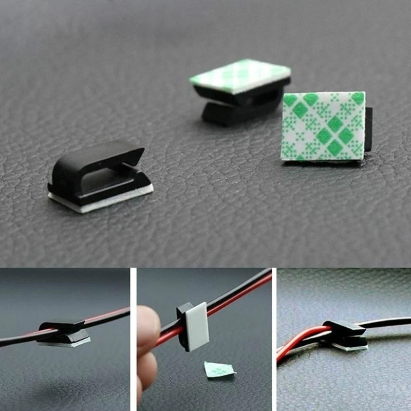 

20pcs Self-adhesive Car Fixed Clip Car GPS Data Cable Light Cord Decorative Wire Fixing Organizer Wire Management Harness Clamp