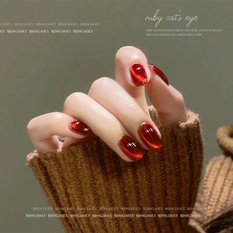 10ml Cherry Ruby Crystal Cat Eye Gel Nail Polish Chameleon Magnetic Gel Soak Off UV LED Nail Varnish Gel For Manicure