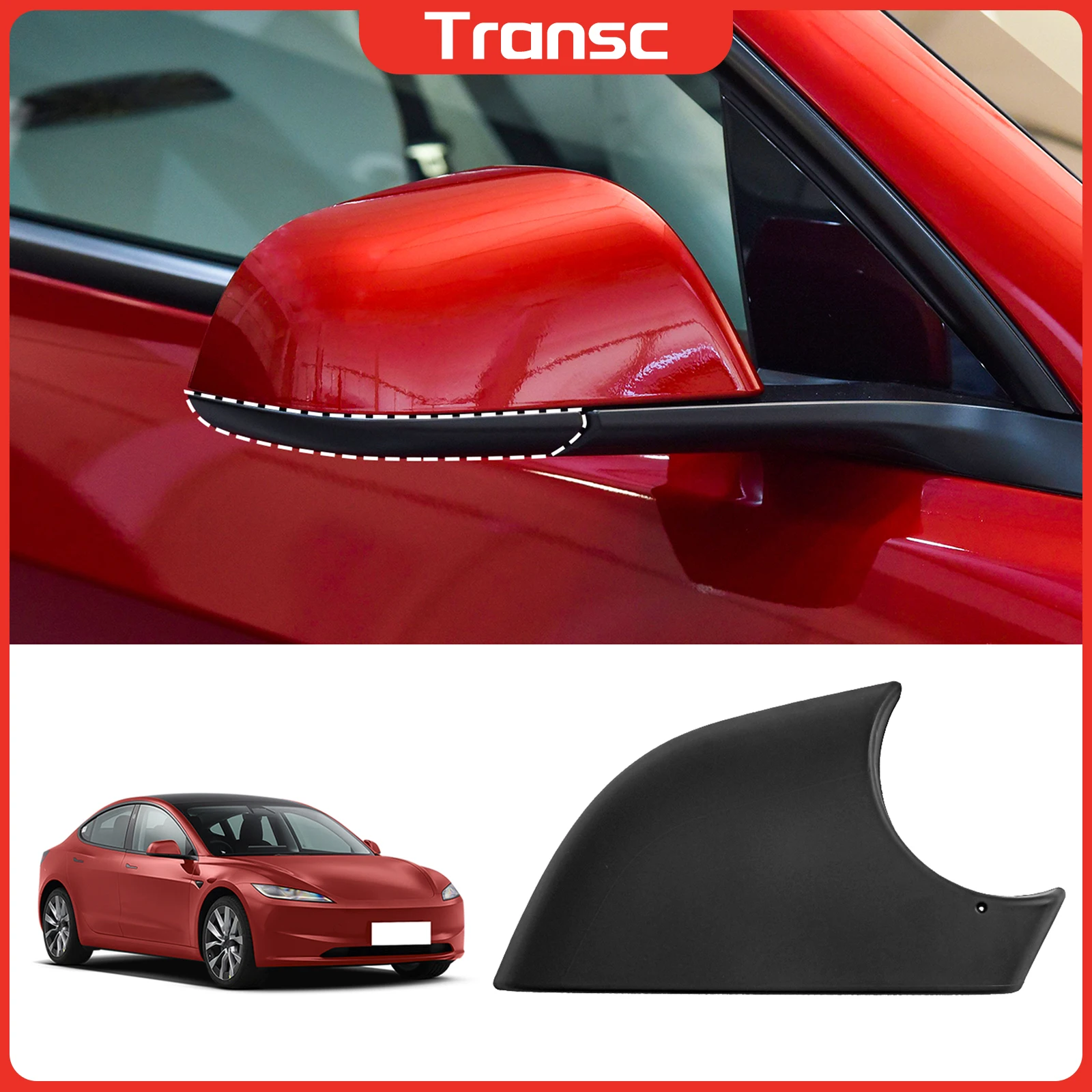 

Mirror Bottom Cover Left Right Passenger Rearview Mirror Lower Base Cover For Tesla Model 3 2017-2024 Car External Accessories