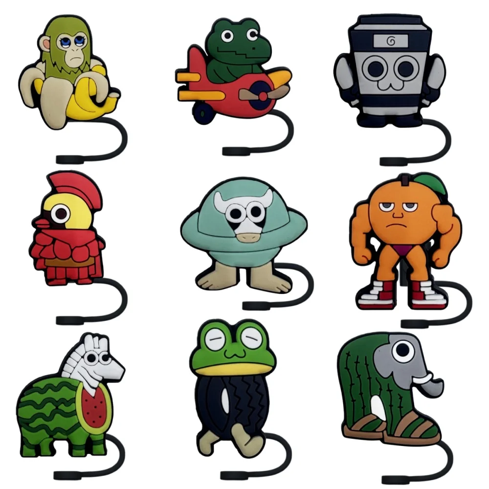 

1-19PCS Shan Hai Jing Series Straw Cover Cap 10MM Straw Plug Splash Proof Drinking Cup Accessories Home Party Gifts For Kids