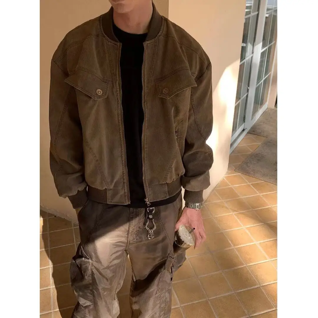 

Американская спецодежда в стиле ретро, джет, свободная бейсбольная одежда для мужчин и женщин, весна-осень-зима, новая верхняя одежда Sle Haome