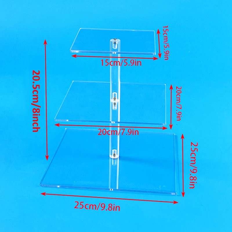 3/4 Tier Acrylic Wedding Cake Stand Crystal Cup Cake Display Shelf Cupcake Holder Plate Birthday Party Decorative Stands