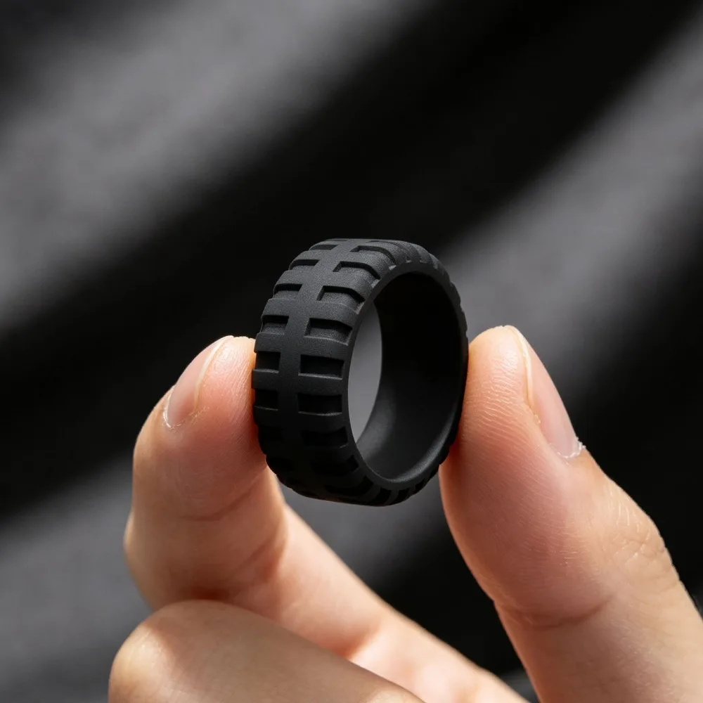 Breathable Silicone Ring For Men Flexible Sports Workout Comfort Rubber Band Jewelry Gift