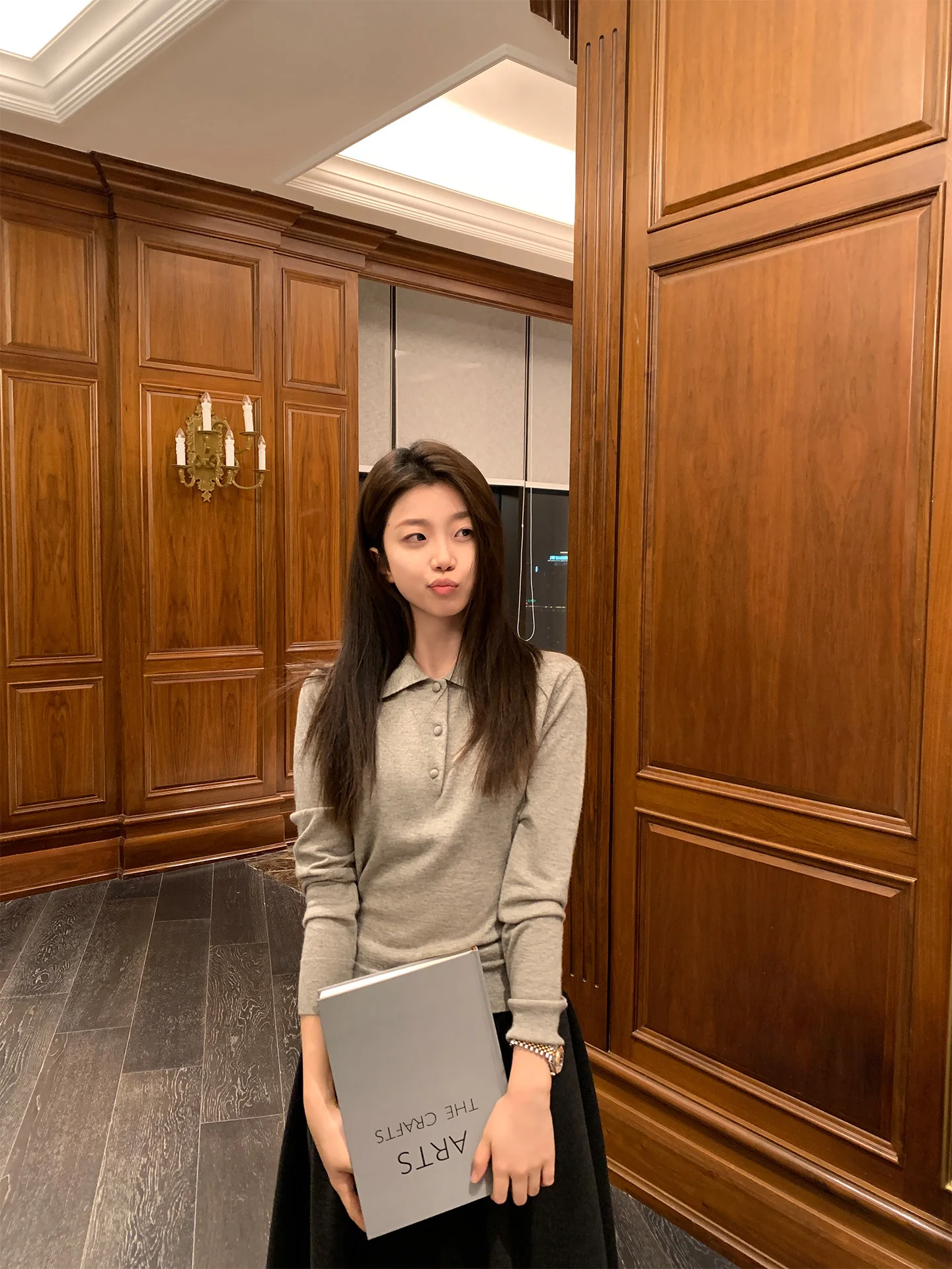 

MultiMath Classic ey Ne Knitwear Женская трикотажная футболка с длинными рукавами и пуговицами, повседневный топ из полиэфирного волокна