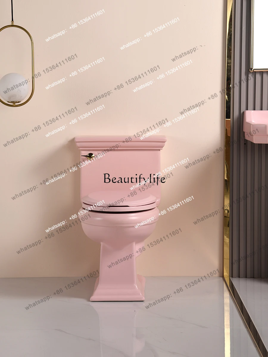 

X4 European retro pink toilet, siphon toilet B & B personality
