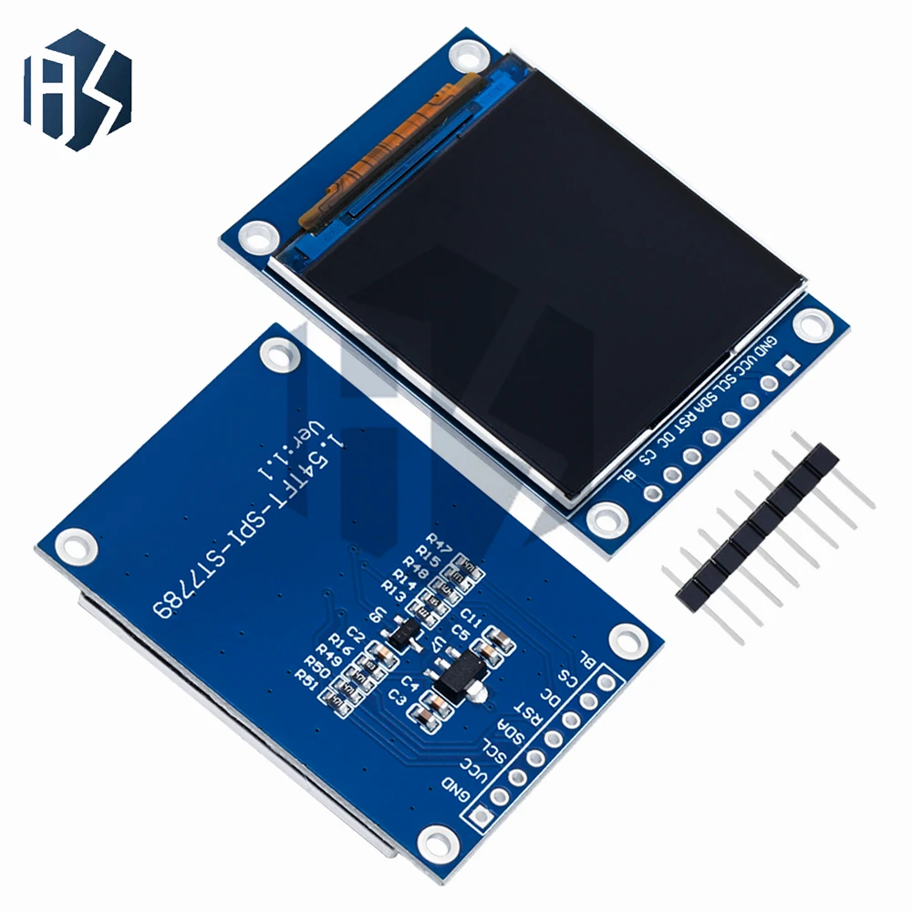 1,54-дюймовый модуль IPS TFT-дисплея — разрешение 240 × 240 HD, интерфейс SPI с драйвером ST7789 для Arduino/STM32/Raspberry Pi