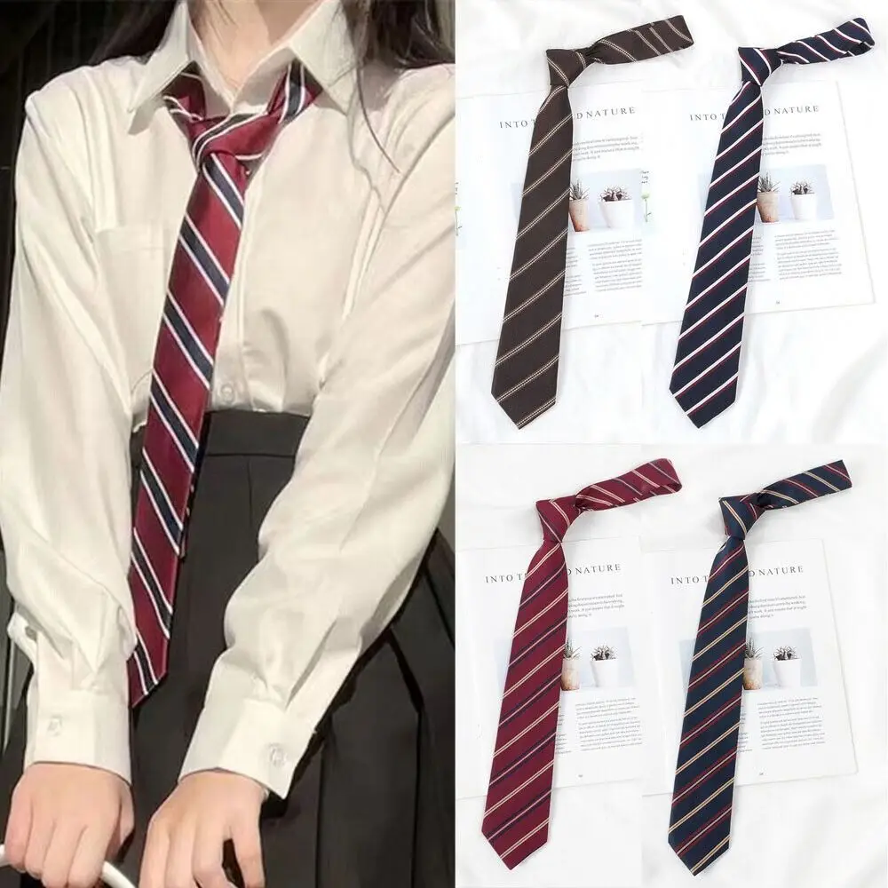 

Simple Polyester JK Necktie Neckwear Plaid Uniform Bow Tie Clothes Accessories Cravat Striped Neck Tie Women Men