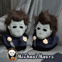 Highland Cow Halloween Michael Myers Funny Black King Plush Slippers Soft Non-Slip Shoes Women Men House Flat with Slipper Toy