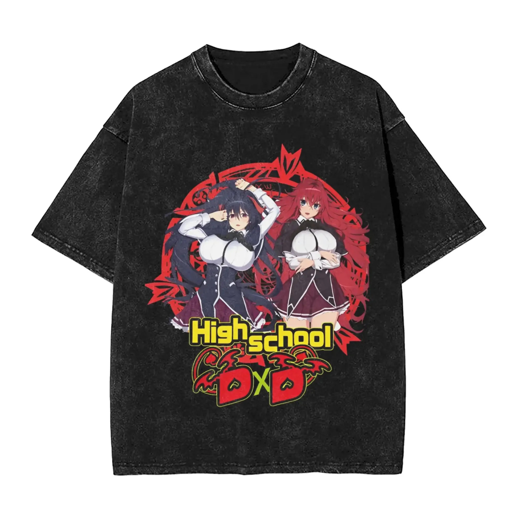 

Винтажные футболки для средней школы DxD Rias Gremory Merch, женские и мужские модные уличные футболки с короткими рукавами