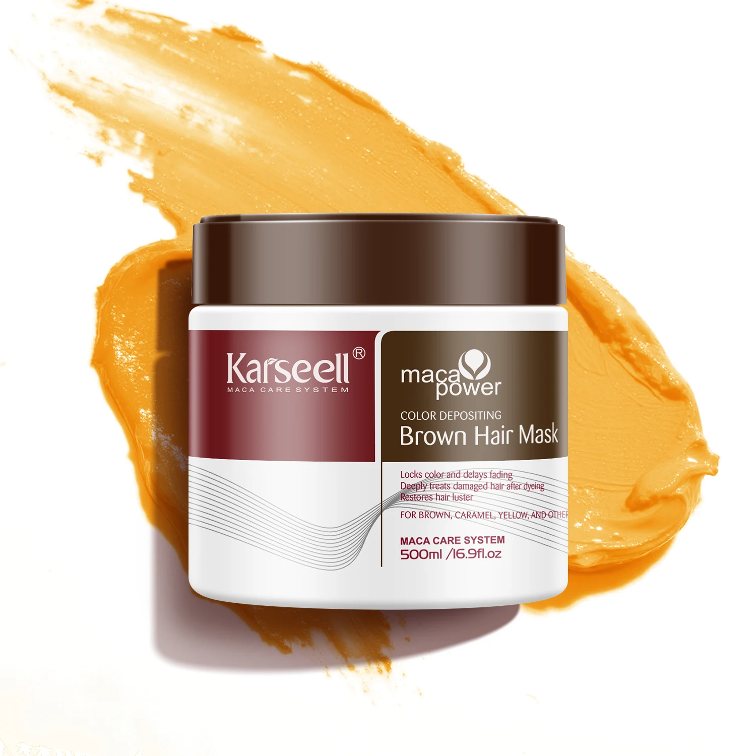 

Karseell Color Depositing Brown Hair Mask, Brown Conditioner for Colored and Bleached Hair, 16.9 fl oz