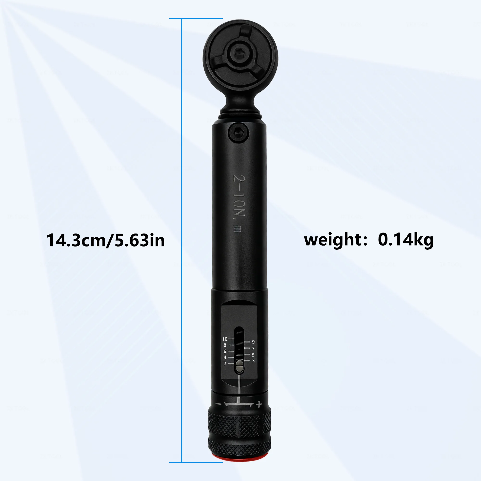2-10 Nm Mini Preset Torque Wrench, Two-Way Adjustable Clamp Bicycle Repair Wrench, Hand Tool with Torque Indicator, Black - view 6