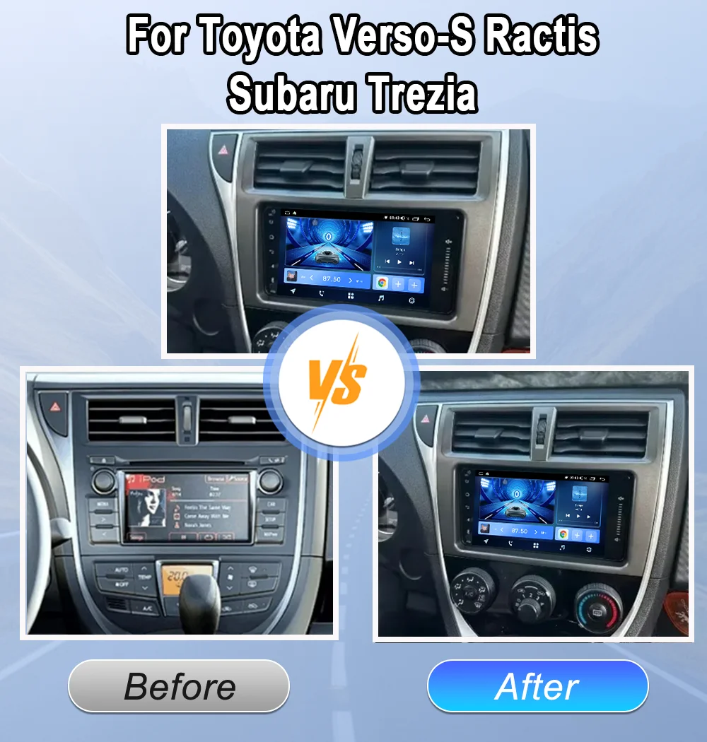 7 Inch Android For Toyota Verso-S Ractis Subaru Trezia Auto Radio Multimedia Video Player Navigation GPS Touch Screen Bluetooth view 2