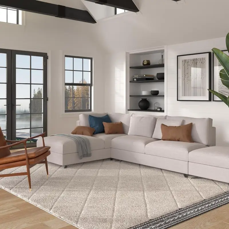 

8x10 Tufted Area Rug in Cream Polypropylene, Denali Bijou Design