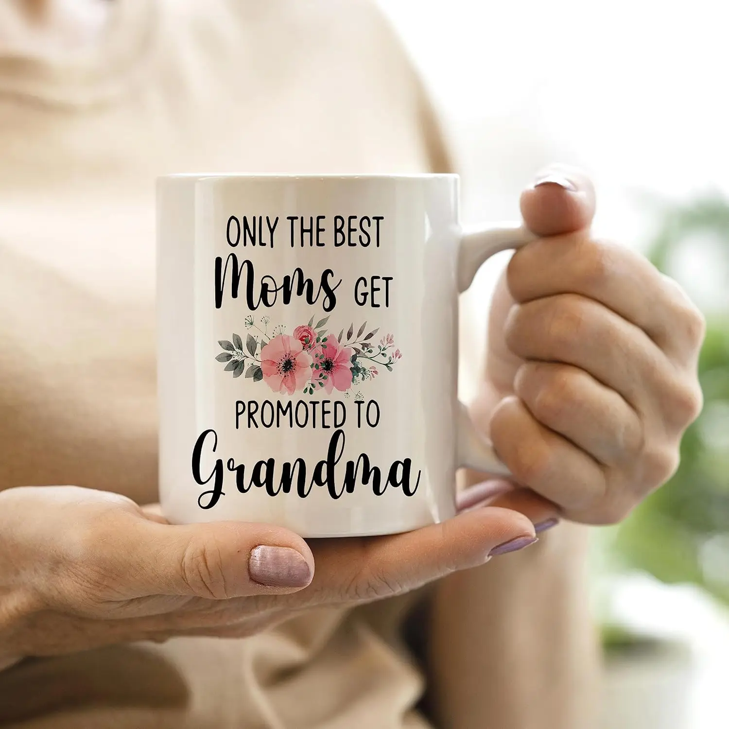 Only The Best Moms Get Promoted to Grandma Coffee Mugs Funny Pregnancy Announcement Gifts for Mom New Grandma