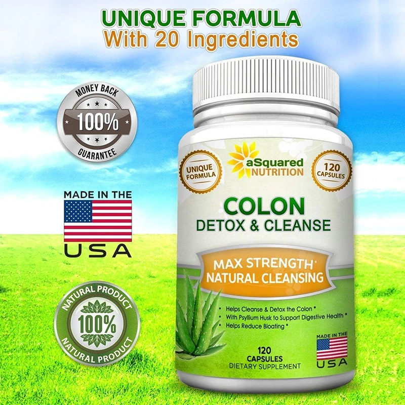 Colon Detox & Cleanse Capsules - Powerful Natural Cleanser, Intestinal Cleansing, Digestion, Helps with Constipation & Bloating