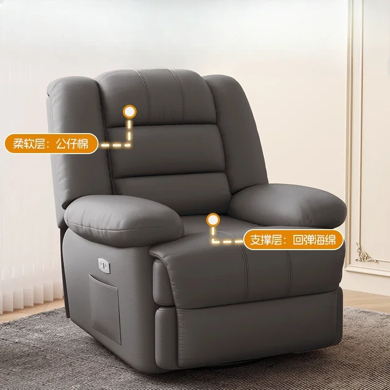 

Electric Sitting Sofas Lying 270 Rotating Rocking Single Recliner Lounges Sofas Daybed Modern Divano Soggiorno Bedroom Furniture