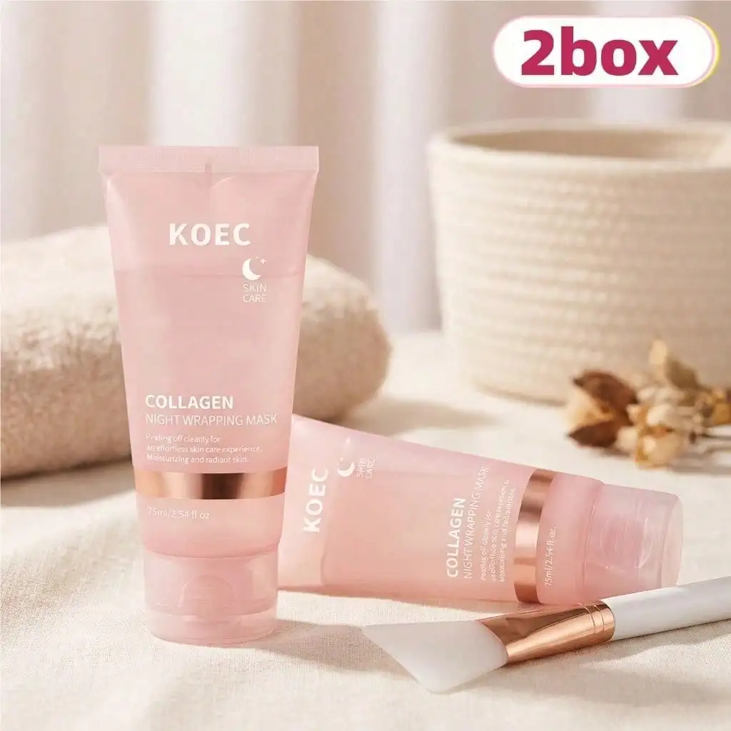 Collagen Overnight Peel Off Facial Mask, Rich In Collagen For Deep Hydration, Effectively Lifts Sagging Skin And Revives Dull Complexion. Excellent For Nightly Rejuvenation On Loose, Tired Skin, Fit For Daily Grooming And Business Trips, Gift