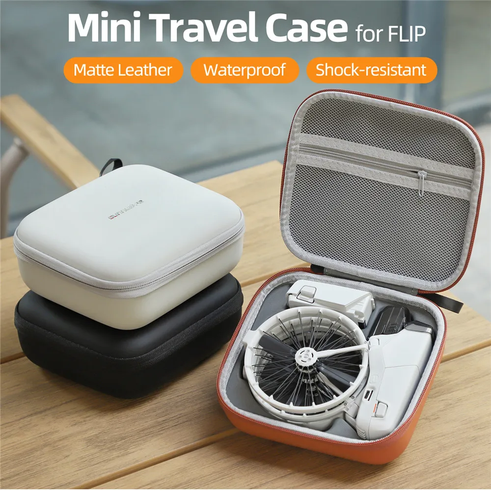 Wtohoby Pu EVA Drone Box for DJI Flip Drone Body Hard Case Mini Vlog Aerial Camera Protective Box Portable Storage Bag