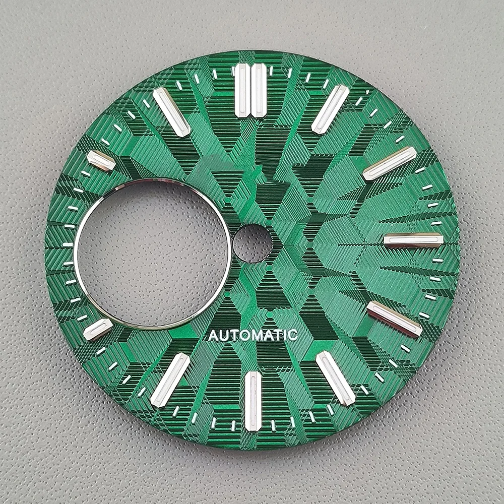28.5mm NH38 Dial S logo dial Green Luminous dial Suitable for NH38 movement watch accessories