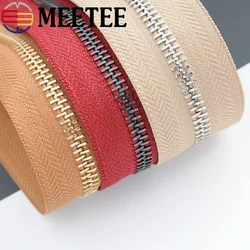 1/3/5Yards Meetee 5 # nastri con cerniere in metallo per cucire borse per indumenti abbigliamento giacca kit di riparazione con cerniera accessori per artigianato su misura