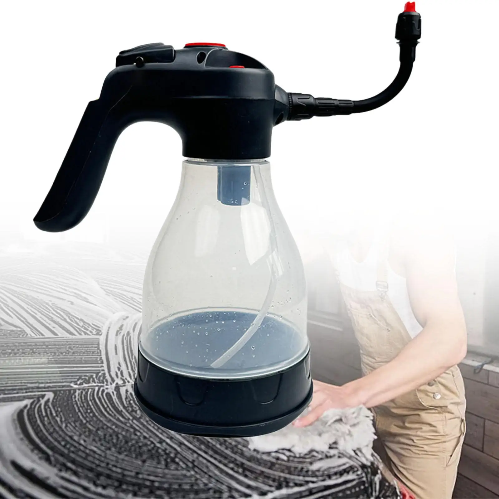 

2L Car Electric Foaming Wash Sprayer Portable Versatile Labor Saving Hand Pressurized Soap Sprayer for Lawn Garden Sturdy