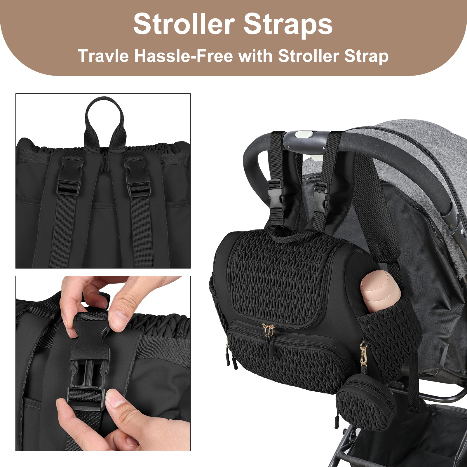 قطعة واحدة من حقيبة الحفاضات اللطيفة، حقيبة الكتف، حقيبة الأم المحمولة، حقيبة تخزين متعددة الوظائف، حقيبة الأم خفيفة الوزن، باب واسعة #4