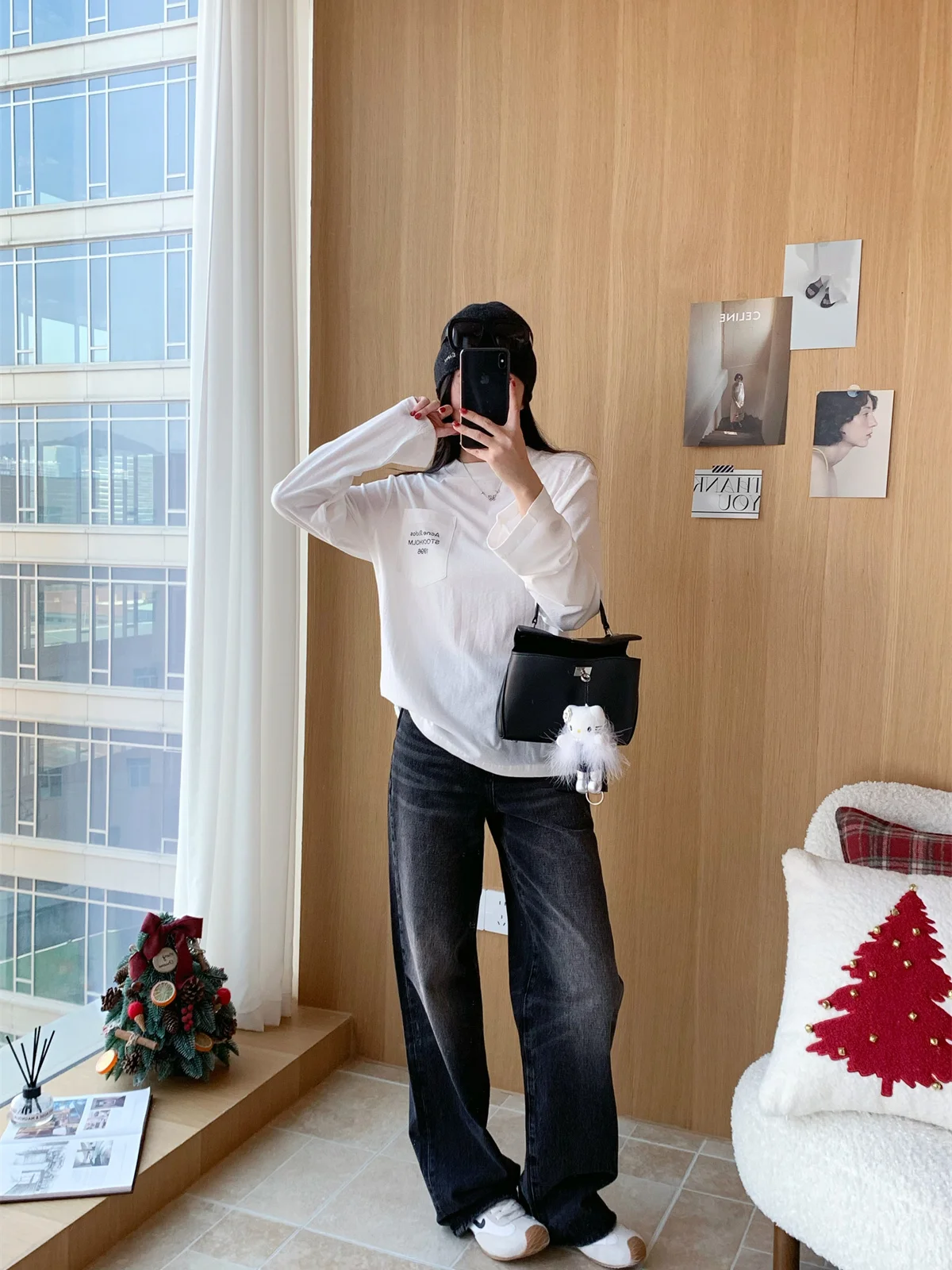 

Spring 2026 Long Sve Cotton T-irt ket Sle Commute Faion Loose Fit round Ne Pure Color Men Women Universal