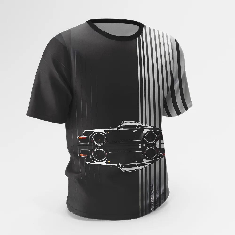 

Men's 3D printed car style printed clothing casual short sleeved round neck fashionable sports T-shirt