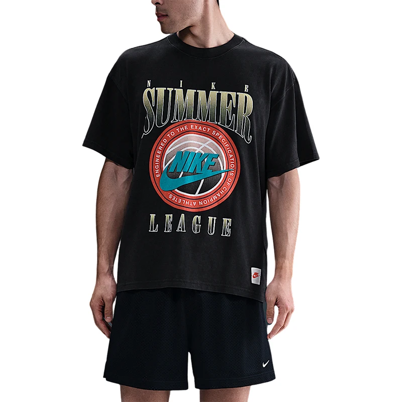 نايك المنتج الأصلي 2025 الصيف الرجال نمط طباعة تنفس قصيرة الأكمام HJ3435-010 #5