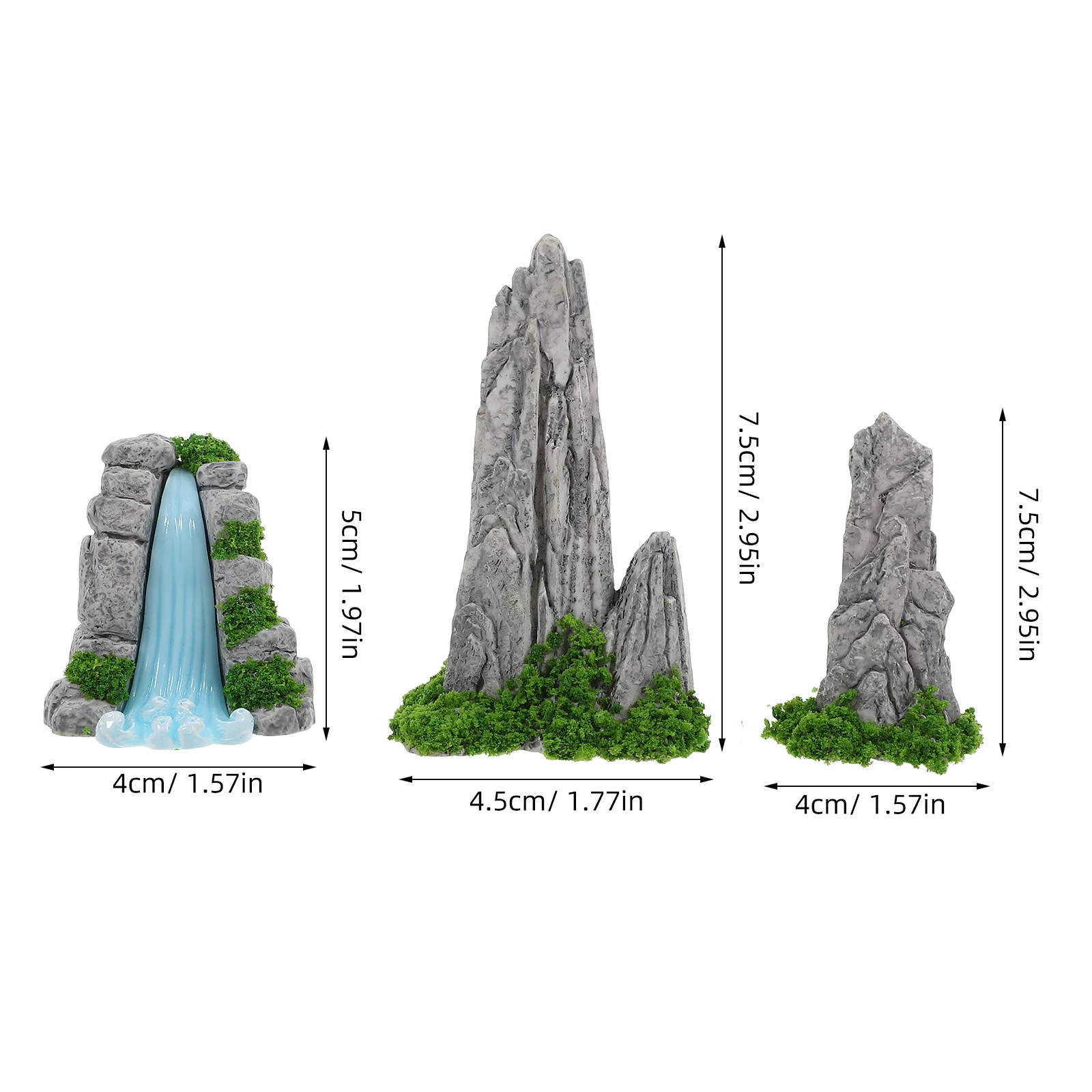 5 Pcs Micro Landscape Rocks Gardening Potted Decoration Stone Rockery Resin Well Miniature Ornaments Pool Fairy Pond